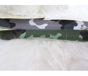 Schrägband Camouflage grün oder grau 18mm